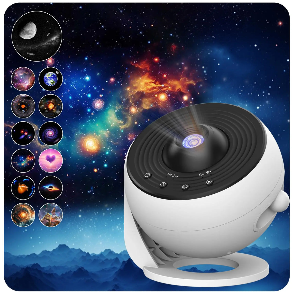 Proyector de galaxias Pro con sus discos de galaxias y planetas